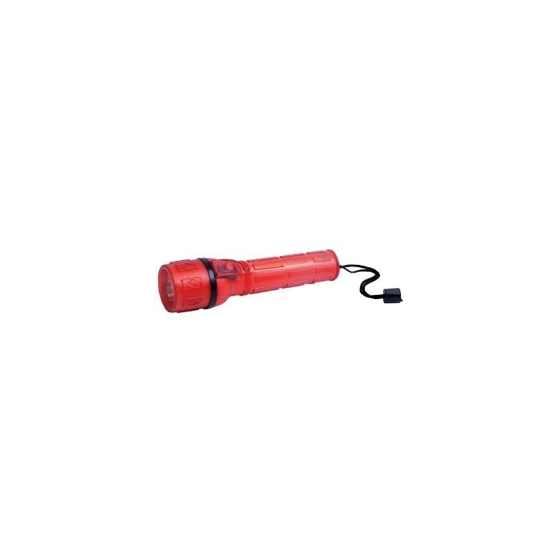 TORCIA IN GOMMA 3 LED COLORE ROSSO 2xAA