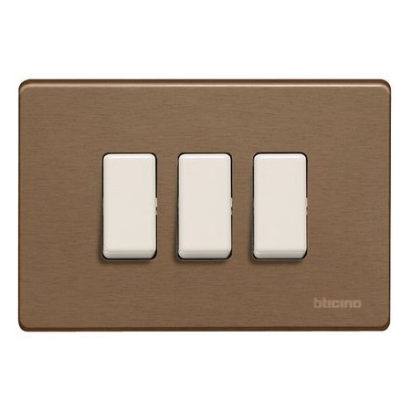 PLACCA CON VITI 3 POSTI BRONZO MAGIC