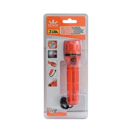 TORCIA IN GOMMA 3 LED COLORE ROSSO 2xAA