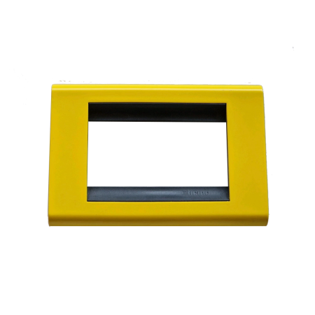 PLACCA 4 MODULI GIALLO OCRA SERIE LIVING