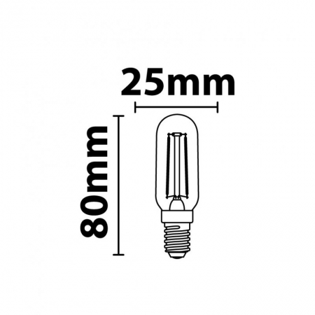 LAMPADINA TUBOLARE A LED 4W E14 FILAMENTO