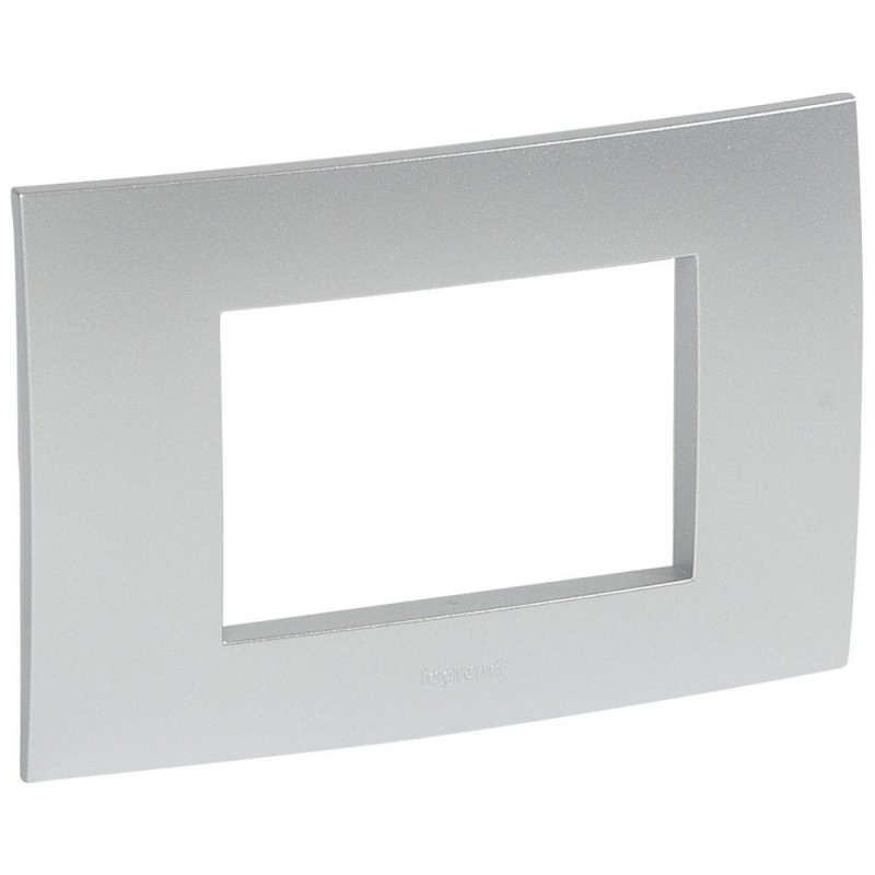 PLACCA 3 MODULI VELA QUADRA SILVER METALIZZATO