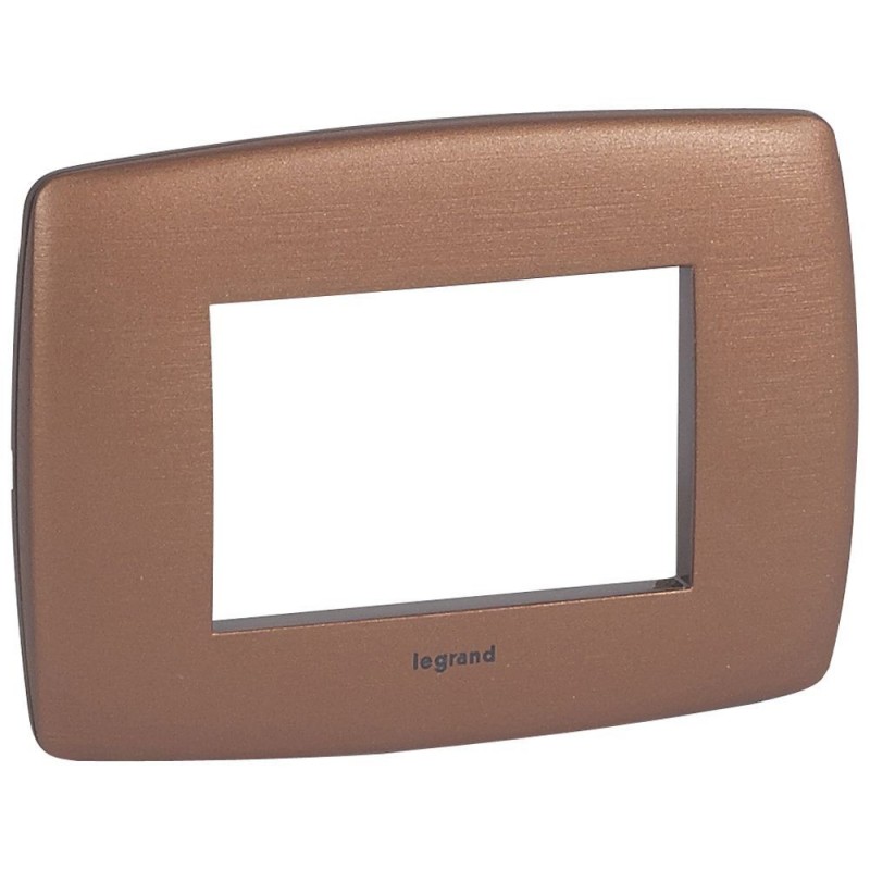 PLACCA 3 MODULI RAME STRIATO VELA TONDA