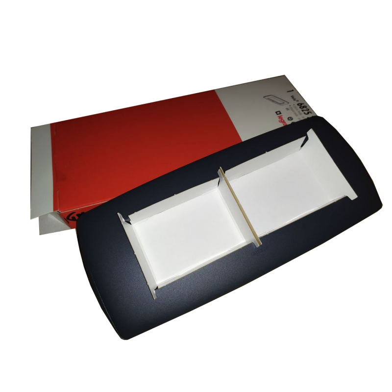 PLACCA 6 MODULI ANTRACITE ABS VELA TONDA