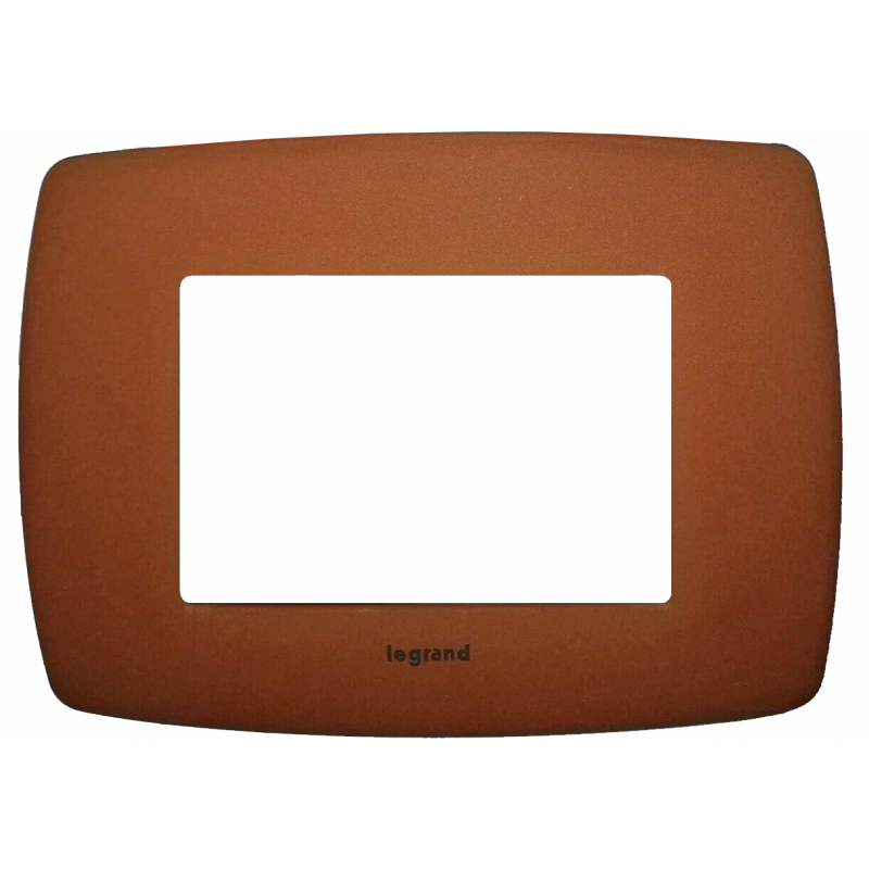 PLACCA 3 MODULI VELA TONDA TERRE ROSSA METALLO