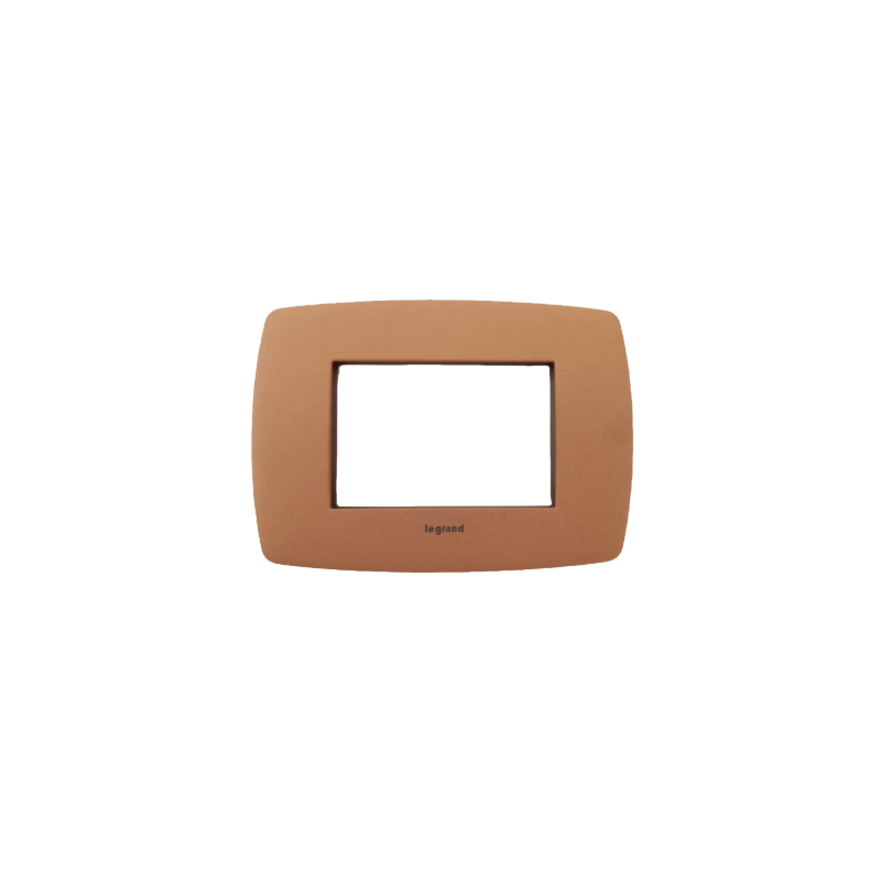 PLACCA 3 MODULI VELA TONDA TERRE ARANCIO METALLO