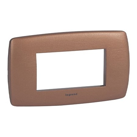 PLACCA 4 MODULI SERIE VELA RAME STRIATO